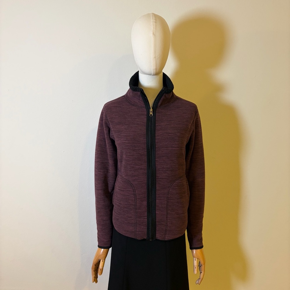 Soho Sport Reversible Fleece Full Zip Jacket - Black & Burgundy - Size S